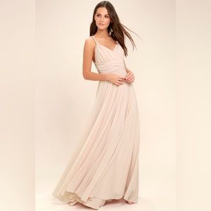 NWT!!! Lulus carte Blanche blush pink maxi dress size XS